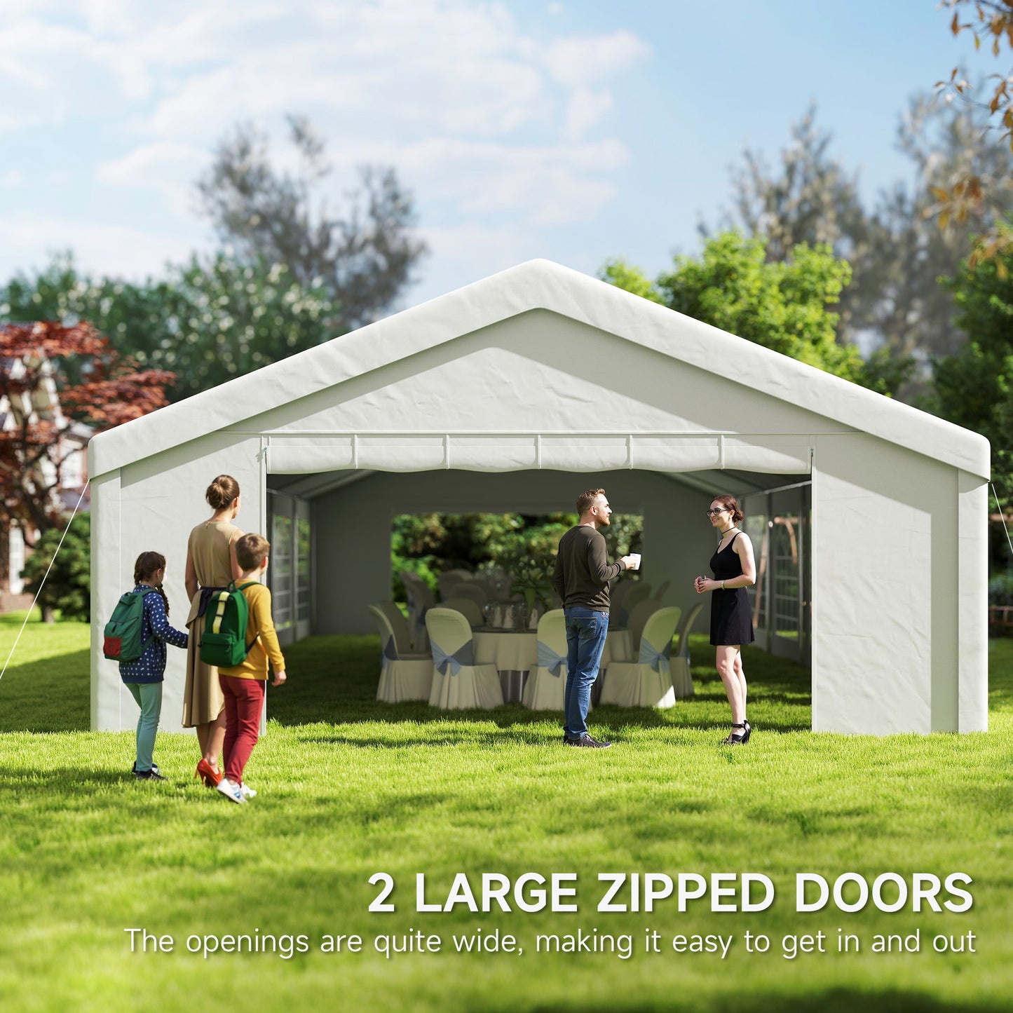 Outsunny 20' x 40' Party Tent, Outdoor Canopy Tent with 12 Removable Sidewalls for Parties, Weddings, Events