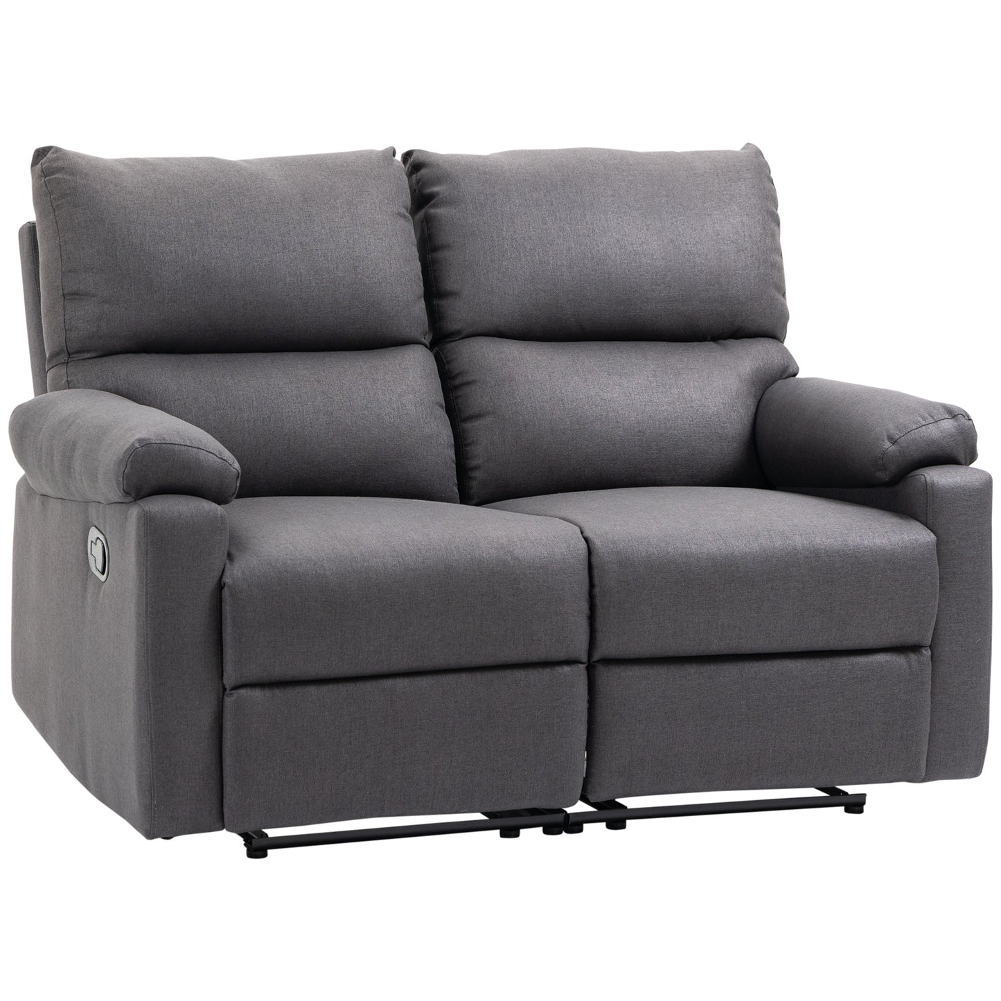 Fauteuil inclinable 2 places avec repose-pieds, gris foncé