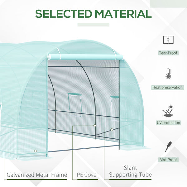 20 x 10 x 7 ft Heavy Duty Outdoor Walk-In Greenhouse