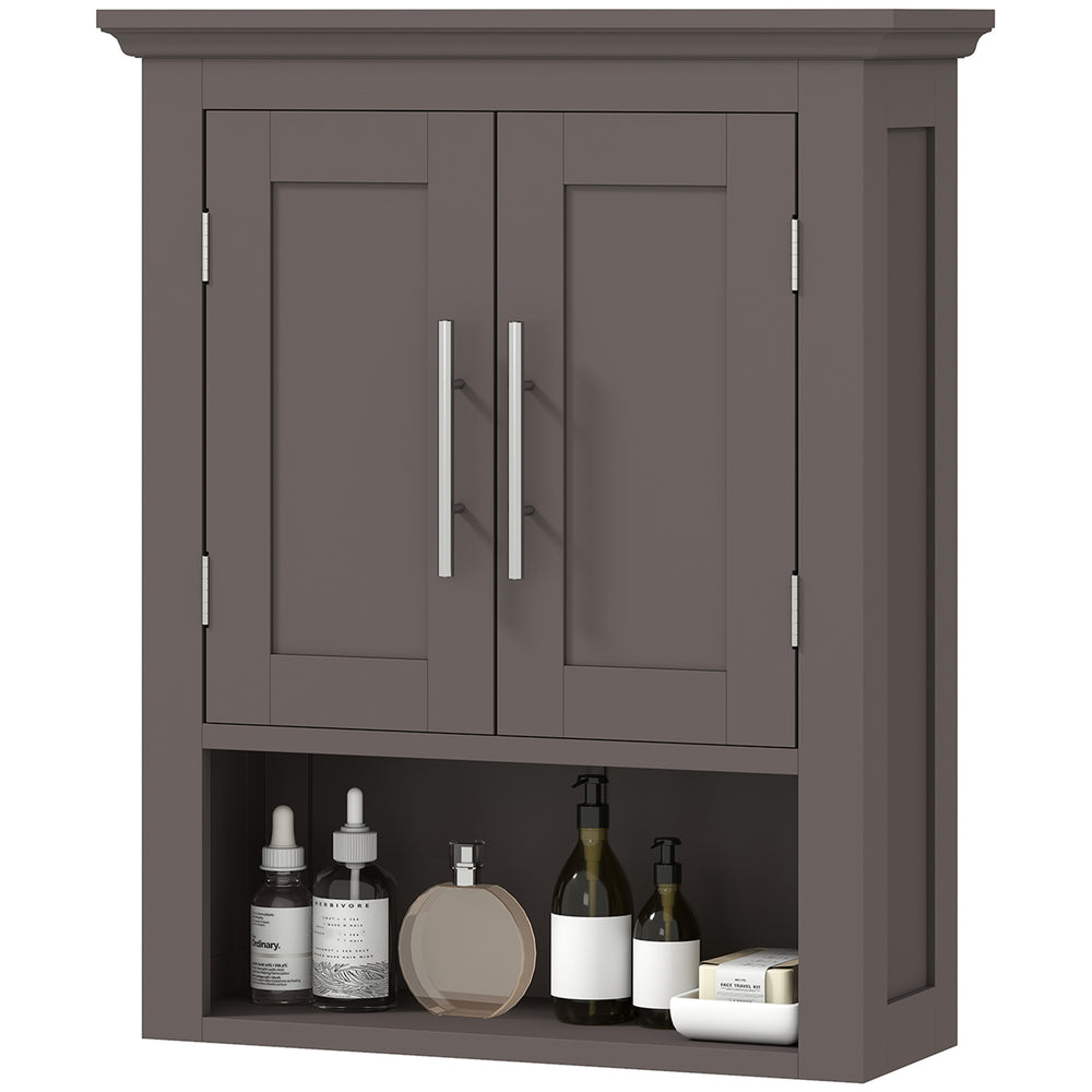 Armoire murale de salle de bain avec étagère, marron
