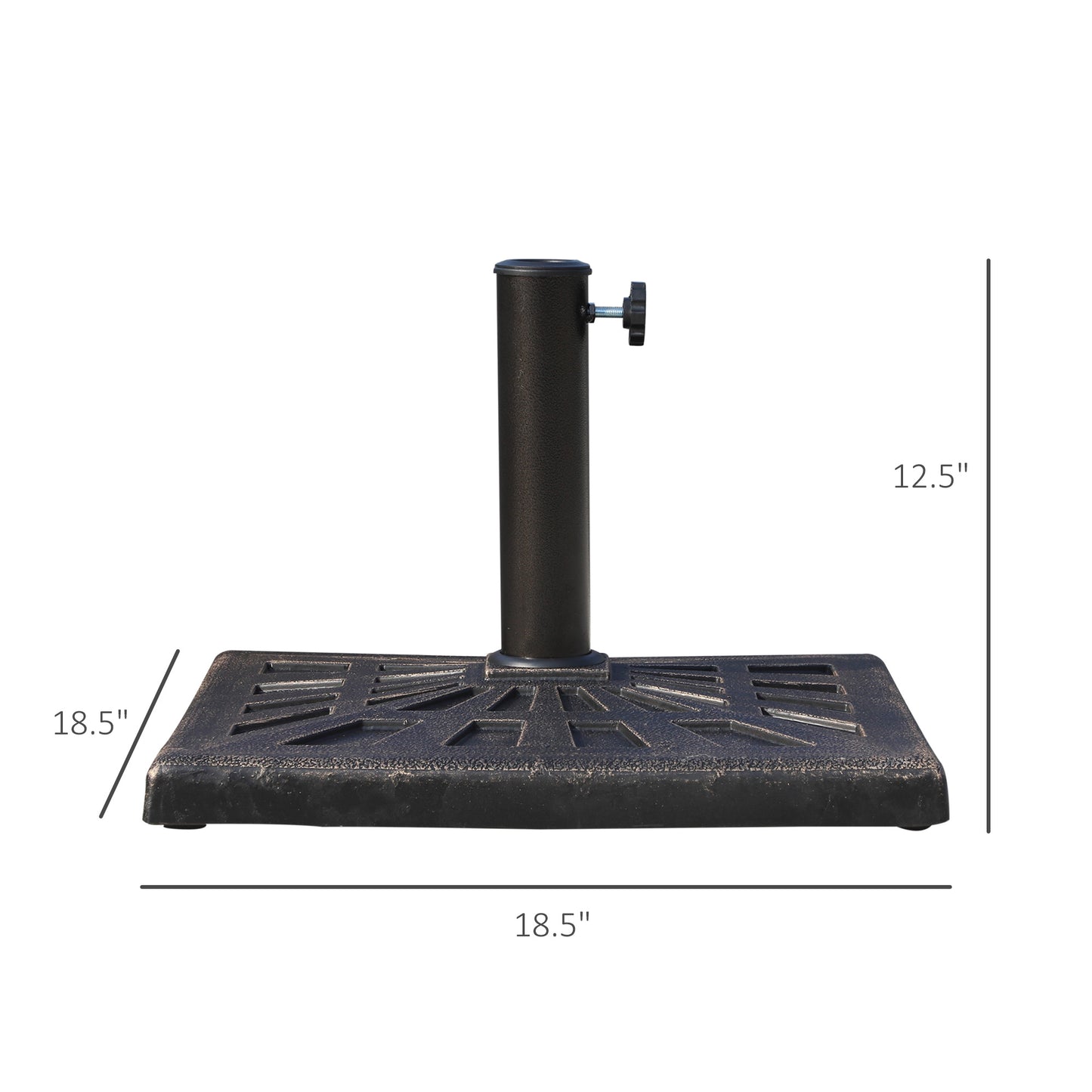 Base de parasol carrée d'extérieur en résine - Bronze