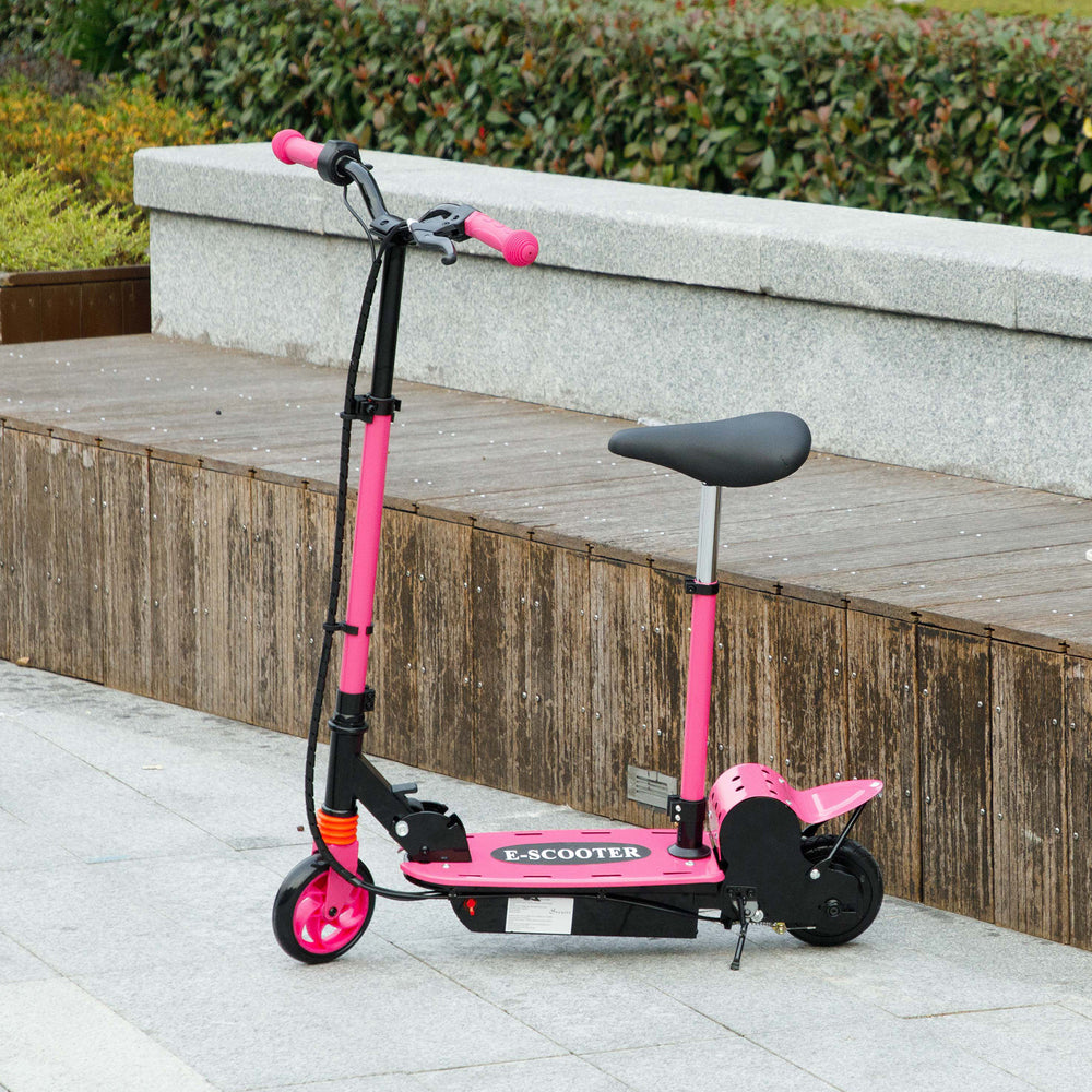 Trottinette électrique pliable avec siège et 2 hauteurs réglables, rose