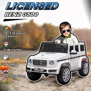 Mercedes Benz G500 12 V avec télécommande, blanche