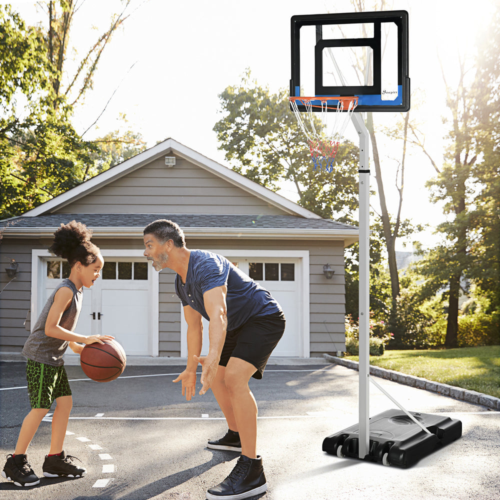 Panier de basket réglable avec panneau arrière robuste et base lestée