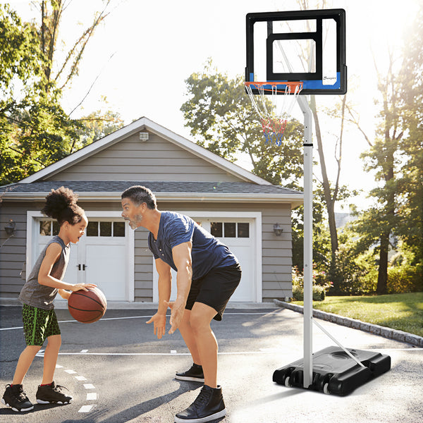 Panier de basket réglable avec panneau arrière robuste et base lestée
