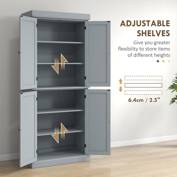 Kitchen cabinet with 4 doors, gray