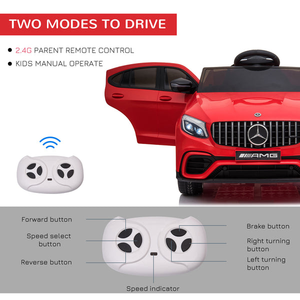 Mercedes Benz AMG GLC63S Coupe 12V with remote control, red