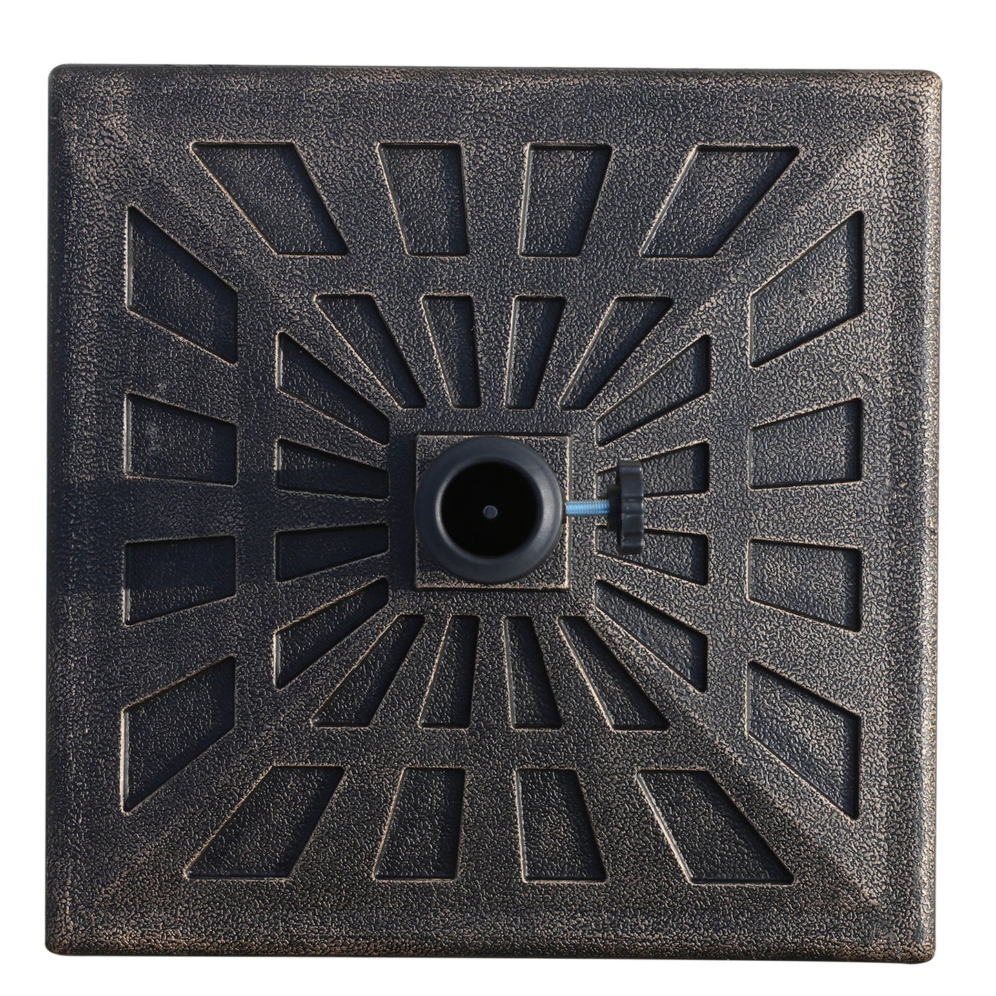 Base de parasol carrée d'extérieur en résine - Bronze