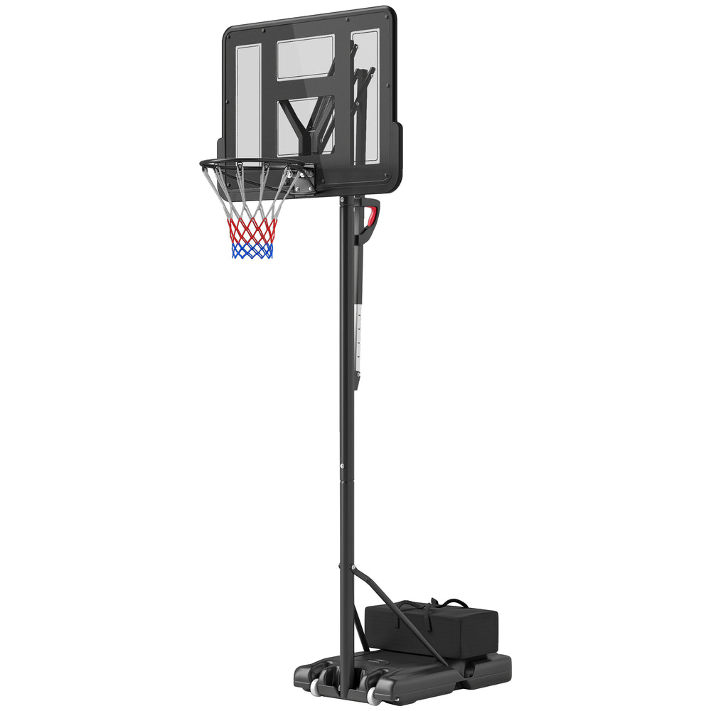 Panier de basket portable avec poids libre, roulettes et base remplissable