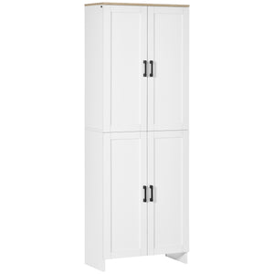 Armoire de cuisine 4 portes avec étagères réglables, blanc
