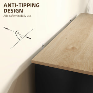 Buffet moderne avec tiroir, étagère réglable, 3 portes, pour salle à manger, noir