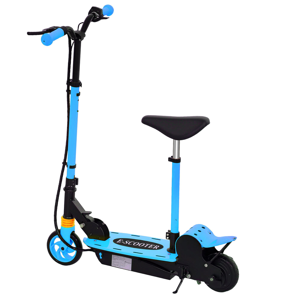 Trottinette électrique pliable avec siège et 2 hauteurs réglables, bleu