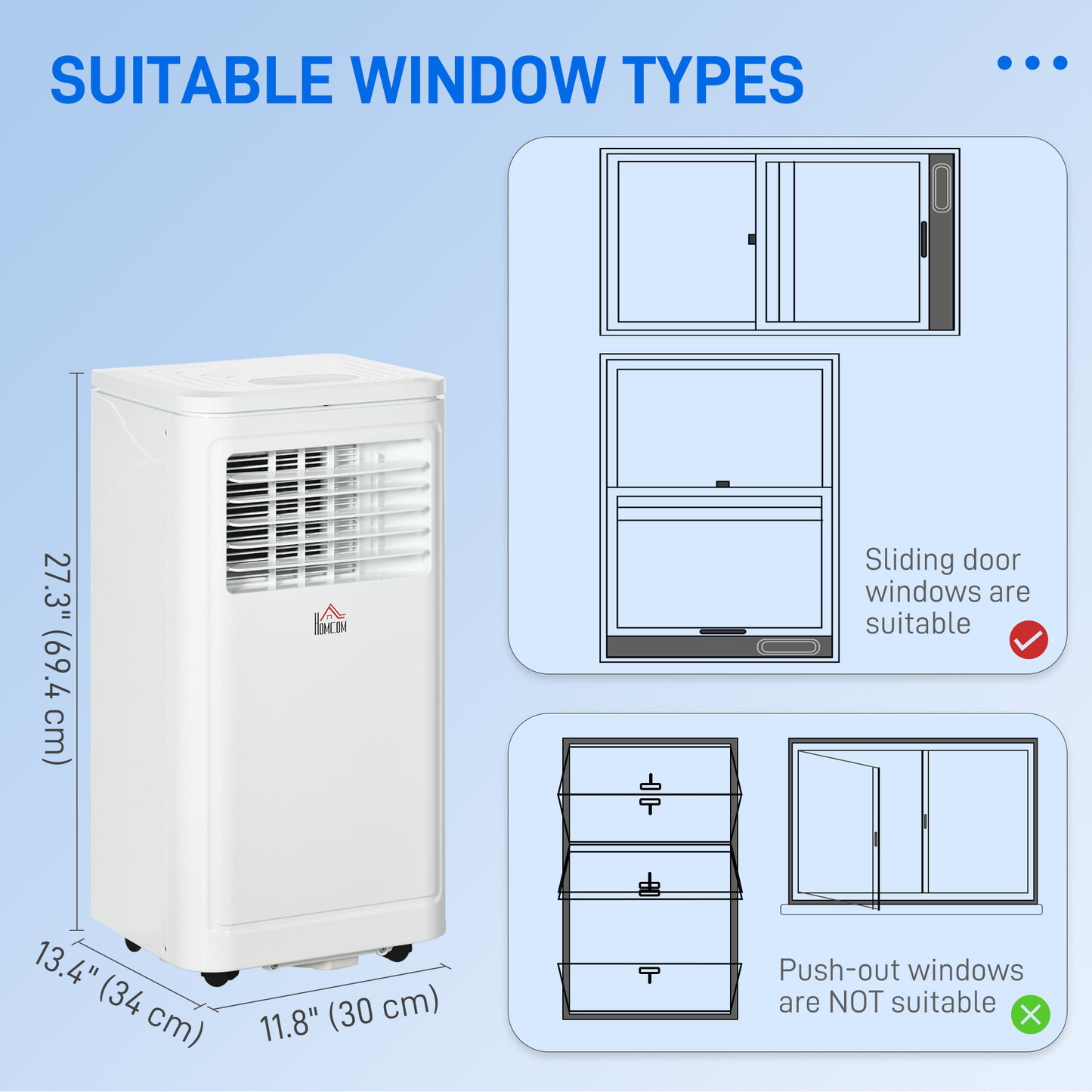 Climatiseur portatif 8 000 BTU avec refroidissement, déshumidificateur, télécommande, couleur crème