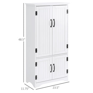 Garde-manger 4 portes à plusieurs étages, blanc