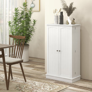 Armoire de rangement avec étagères réglables et rangement à épices, blanc