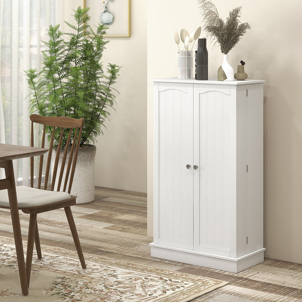 Armoire de rangement avec étagères réglables et rangement à épices, blanc