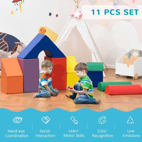 11 blocs de jeu souples pour grimper et ramper, multicolore