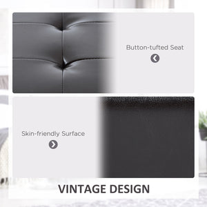 Banc à chaussures capitonné en cuir synthétique avec coffre de rangement, marron