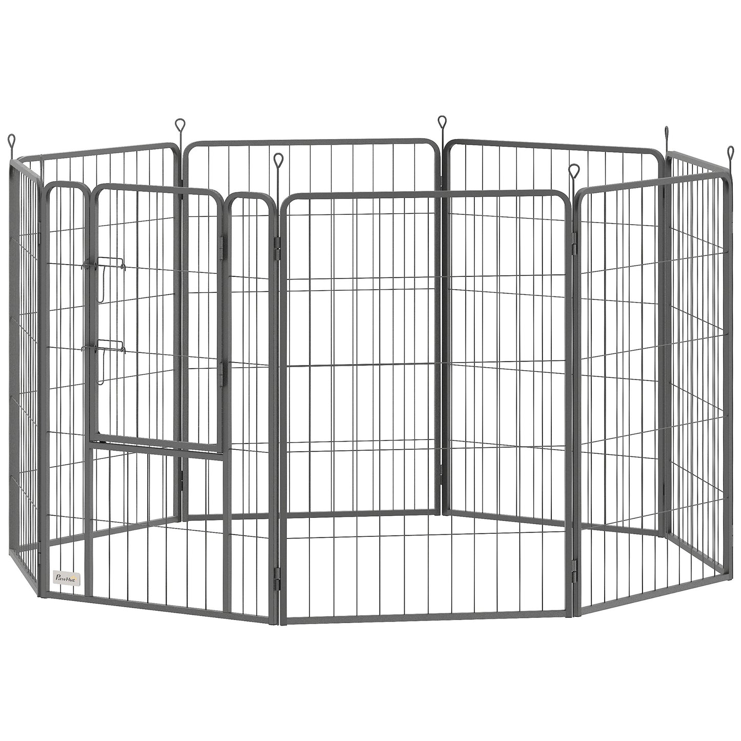 Parc pour chien PawHut 99 cm, intérieur/extérieur, portable et pliable, 8 panneaux, avec porte et sangle, pour grands chiens