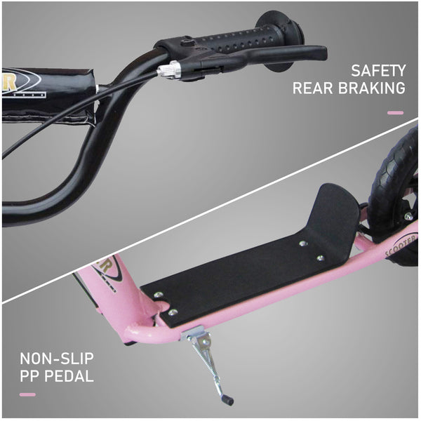 Trottinette pour enfants style vélo avec pneu de 12 pouces, rose