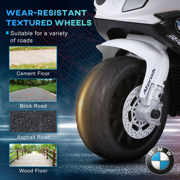 BMW 6 V Motorcycle, with headlight, music, 3 wheels - Black