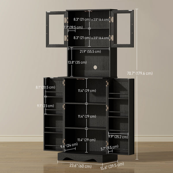 Meuble de rangement avec 8 étagères, noir
