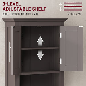 Armoire murale de salle de bain avec étagère, marron