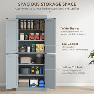 Kitchen cabinet with 4 doors, gray