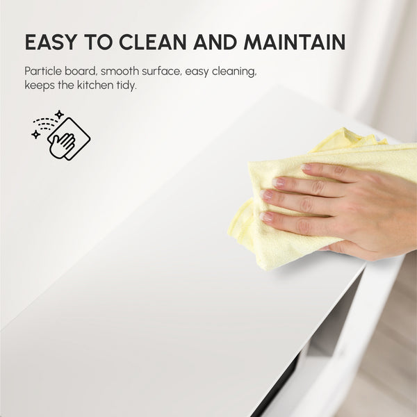Armoire de cuisine avec support pour four à micro-ondes, blanc