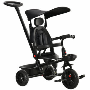 Tricycle pour enfants 4 en 1 avec siège réglable à angle réversible, noir