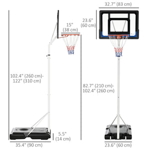 Panier de basket réglable avec panneau arrière robuste et base lestée