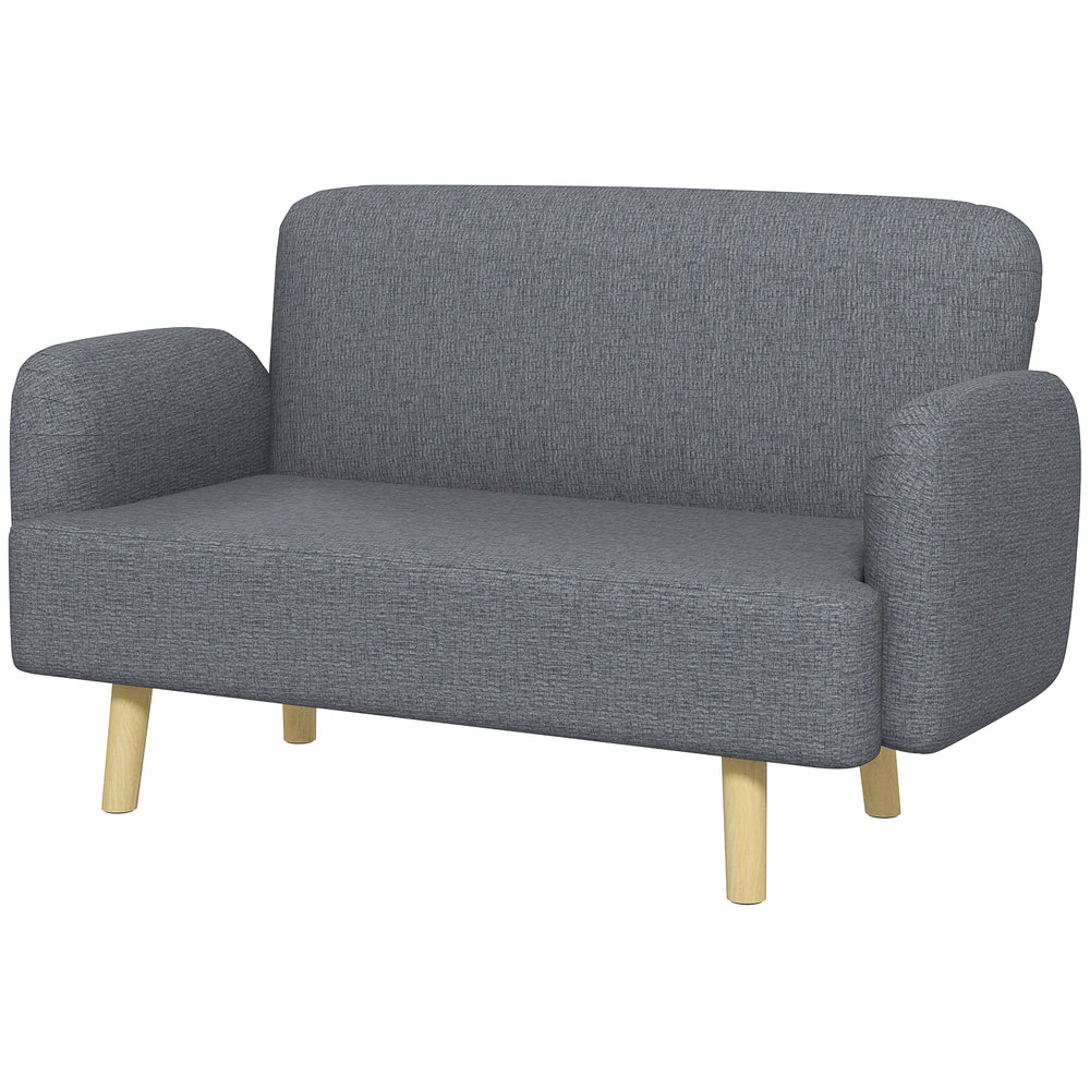 Canapé 2 places en tissu velours avec rembourrage, gris