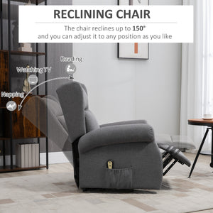 Fauteuil releveur inclinable électrique avec repose-pieds, gris