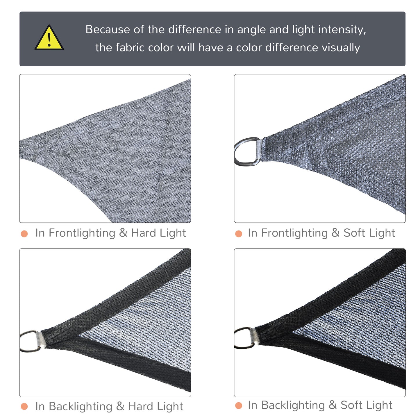 Voile d’ombrage rectangulaire extérieur – Protection solaire anti-UV, gris