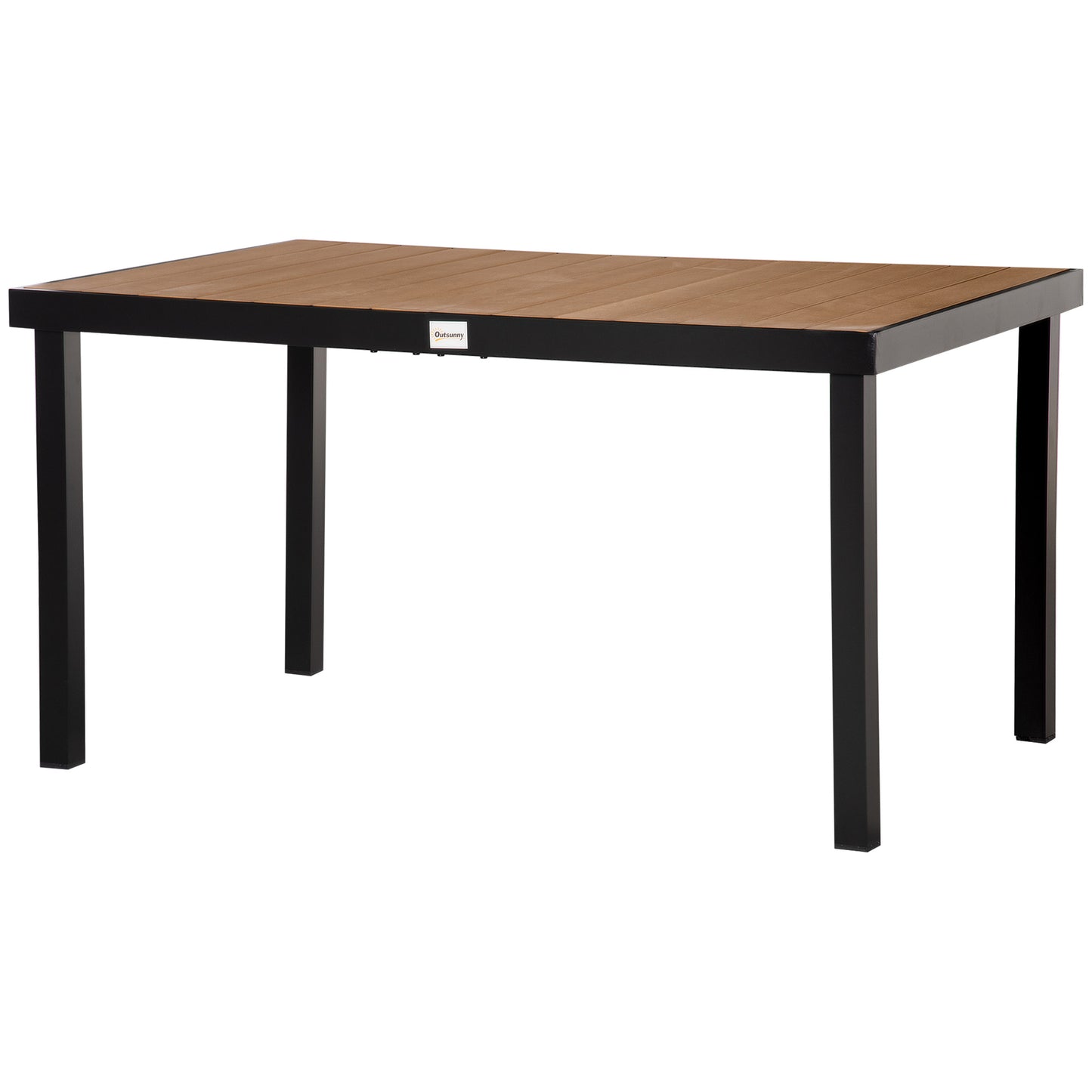 Table de salle à manger d'extérieur en aluminium pour 6 personnes, naturel