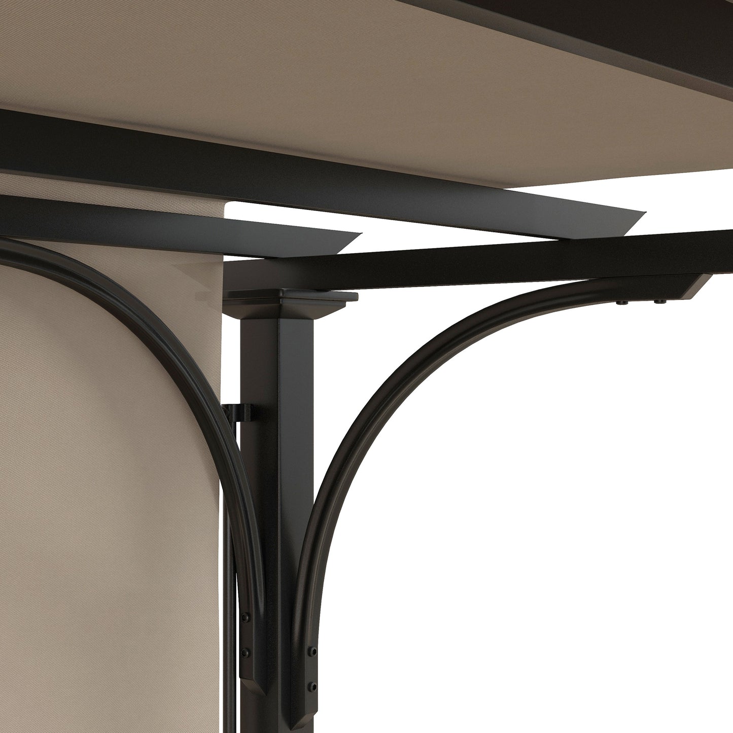 Pergola d'extérieur 10' x 10', abri solaire, structure en acier, beige