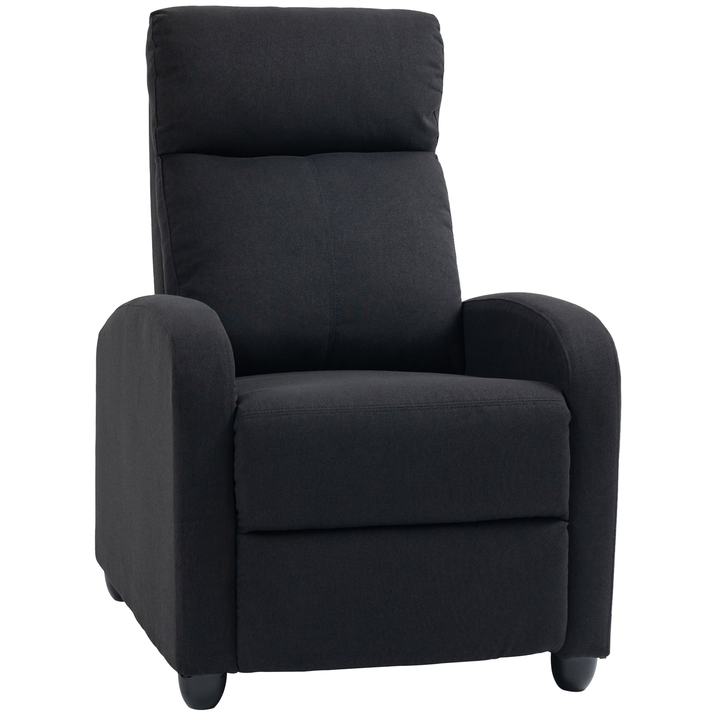 Fabric Recliner Chair, Single Recliner with Padded Seat for Living Room, Black
