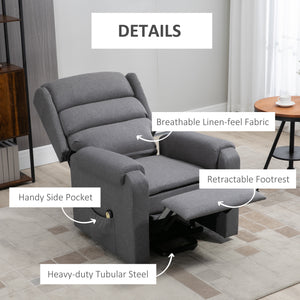 Fauteuil releveur pour personnes âgées avec repose-pieds, gris
