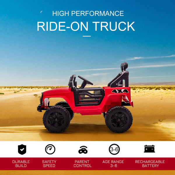 12V Off-Road Car with Remote Control, Red