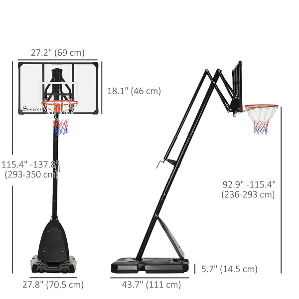 Panier de basket portable d'extérieur avec support et panneau arrière