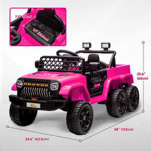 Voiture 12 V 4 roues motrices avec télécommande, rose