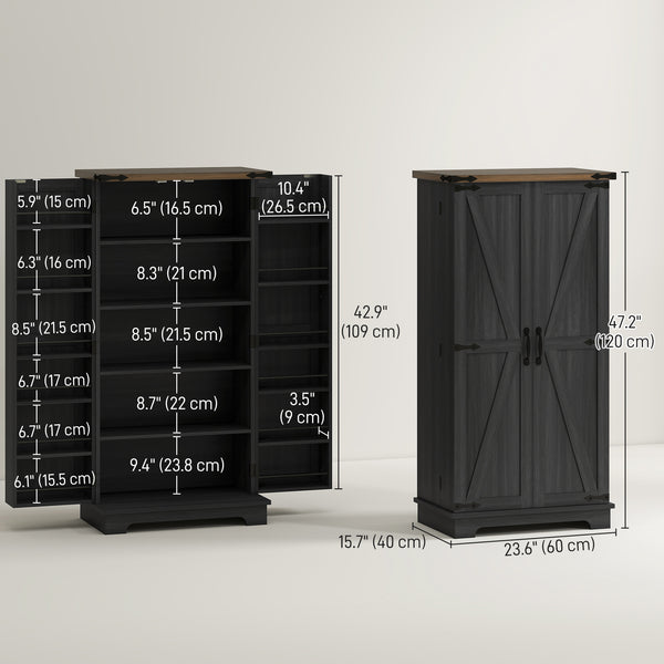 Meuble de rangement pour garde-manger, noir