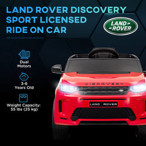 Land Rover Discovery Sport 12V Licensed with Remote Control, Red
