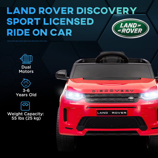 Land Rover Discovery Sport 12V Licensed with Remote Control, Red