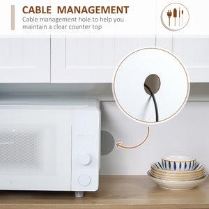 Buffet de cuisine avec support pour four à micro-ondes, blanc