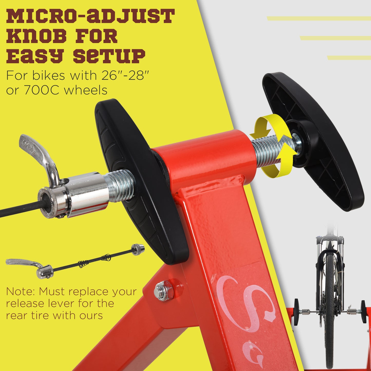 Support magnétique pour vélo d'intérieur, rouge