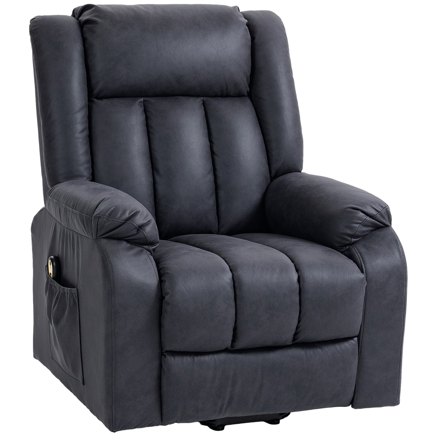 Fauteuil releveur pour seniors, fauteuil inclinable électrique en microfibre avec télécommande, montage rapide, gris anthracite