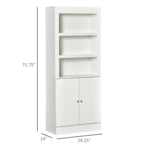 Buffet de cuisine avec étagères à 6 niveaux, blanc, aspect bois