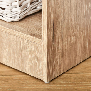 Bibliothèque à 5 niveaux avec tablettes réglables, bois naturel