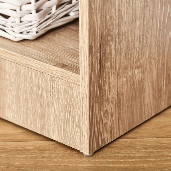 Bibliothèque à 5 niveaux avec tablettes réglables, bois naturel